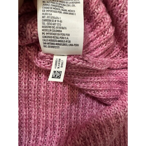 American‎ Eagle Women's Oversized Chunky Knit Pink Crewneck Sweater Size XS EUC - Picture 5 of 8